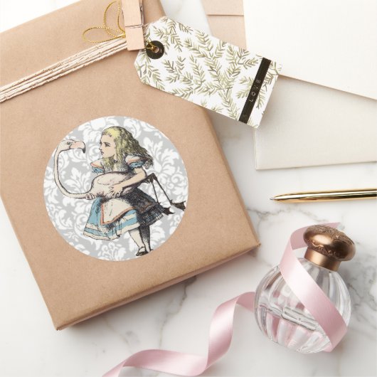 ヴィンテージアリス入りワンダーランドのシール ラウンドシール (ギフト)