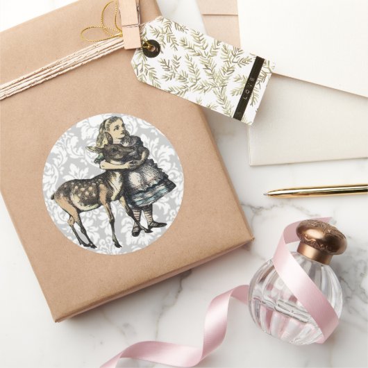 ヴィンテージアリス入りワンダーランドのシール ラウンドシール (ギフト)