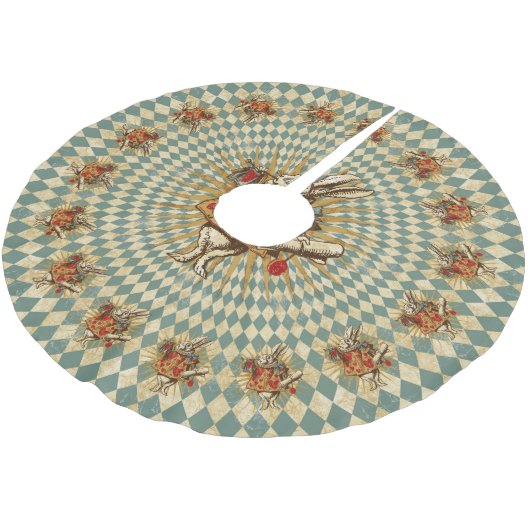 ヴィンテージアリス白うさぎ ブラッシュドポリエステルツリースカート (アングル)