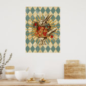 ヴィンテージアリス白うさぎ ポスター (キッチン)