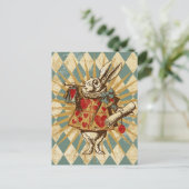 ヴィンテージアリス白うさぎ ポストカード (スタンド正面)