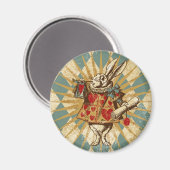 ヴィンテージアリス白うさぎ マグネット (正面/裏面)