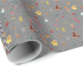 ヴィンテージアリス紙人形黒/白チェッカーボード ラッピングペーパー (ロールコーナー)