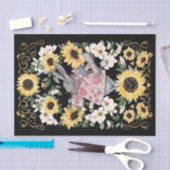 ヴィンテージアリスinワンダーランドうさぎ&ひまわり 薄葉紙 (クラフト)