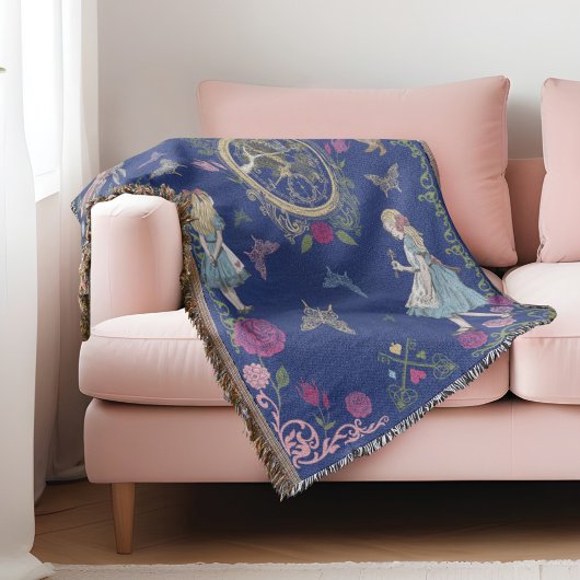 ヴィンテージアリスinワンダーランドおとぎ話のデコパージュ スローブランケット