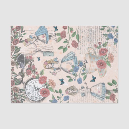 ヴィンテージアリスinワンダーランドおとぎ話のデコパージュ 薄葉紙 (正面)