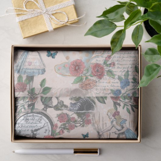 ヴィンテージアリスinワンダーランドおとぎ話のデコパージュ 薄葉紙 (ギフト)