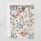 ヴィンテージアリスinワンダーランドおとぎ話ベビーシャワー 招待状 (裏面)