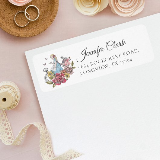 ヴィンテージアリスinワンダーランドアリス&ラビットフローラ ラベル