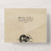 ヴィンテージアリスinワンダーランドオリジナル結婚ズ オールインワン招待状 (裏面)