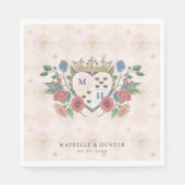 ヴィンテージアリスinワンダーランドクラウンハートモノグラム スタンダードランチョンナプキン (正面)