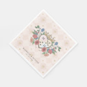 ヴィンテージアリスinワンダーランドクラウンハートモノグラム スタンダードランチョンナプキン (角)