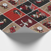 ヴィンテージアリスinワンダーランドコラージュクリスマスプレゼント ラッピングペーパー (角)