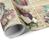 ヴィンテージアリスinワンダーランドコラージュクリスマスプレゼント ラッピングペーパー (ロールコーナー)