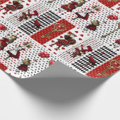 ヴィンテージアリスinワンダーランドコラージュクリスマスプレゼント ラッピングペーパー (角)