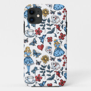 ヴィンテージアリスinワンダーランドシームレスパターン iPhone 11 ケース