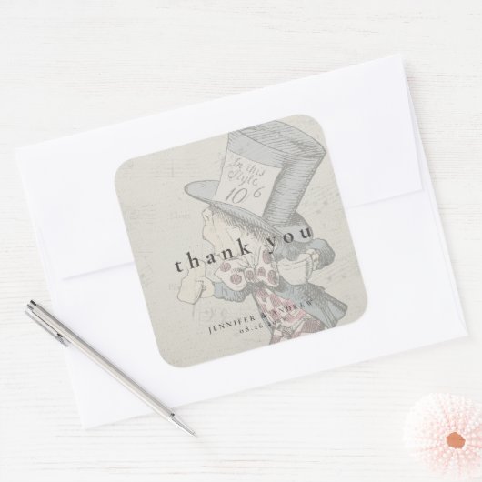 ヴィンテージアリスinワンダーランドスクエアステッカー スクエアシール (封筒)