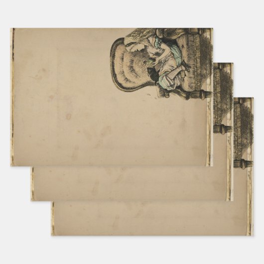 ヴィンテージアリスinワンダーランドチェア ラッピングペーパーシート (セット)