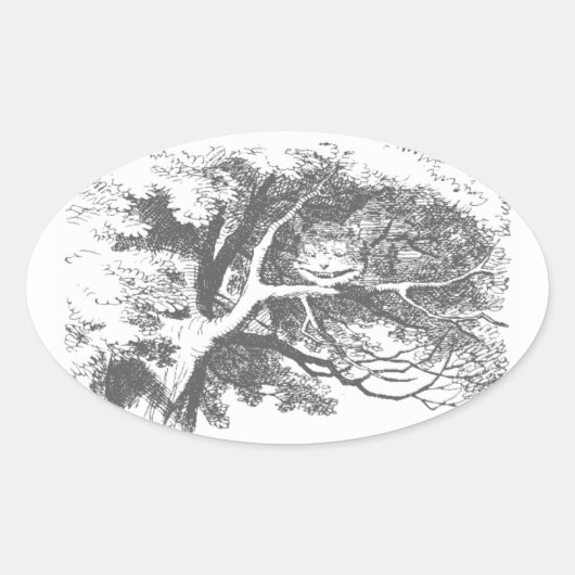 ヴィンテージアリスinワンダーランドチェシャーキャットシール 楕円形シール (正面)