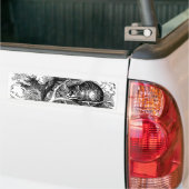 ヴィンテージアリスinワンダーランドチェシャーキャット バンパーステッカー (トラック上)