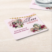 ヴィンテージアリスinワンダーランドティーパーティーカスタムパーティー スクエアペーパーコースター (アングル)