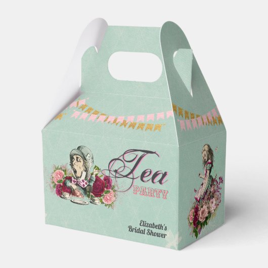 ヴィンテージアリスinワンダーランドティーパーティーカスタムパーティー フェイバーボックス (正面サイド)