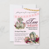 ヴィンテージアリスinワンダーランドティーパーティーカスタムパーティー 招待状 (正面)