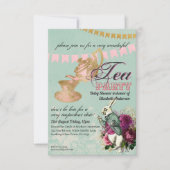 ヴィンテージアリスinワンダーランドティーパーティーカスタムパーティー 招待状 (正面)