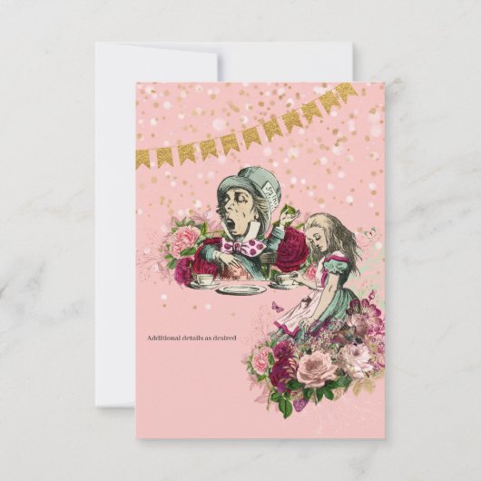 ヴィンテージアリスinワンダーランドティーパーティーカスタムパーティー 招待状 (裏面)