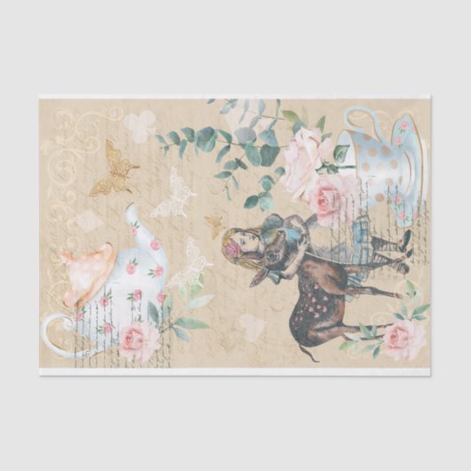 ヴィンテージアリスinワンダーランドディアティーポットデコップページ 薄葉紙 (正面)