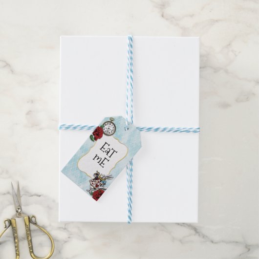 ヴィンテージアリスinワンダーランドパーティーシャワー ギフトタグ (より糸付き)