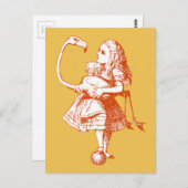 ヴィンテージアリスinワンダーランドフラミンゴ ポストカード (正面/裏面)