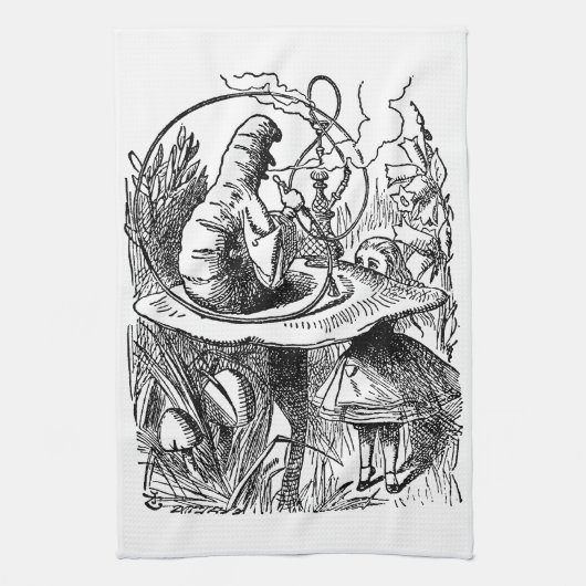 ヴィンテージアリスinワンダーランドフーカキャタピラー キッチンタオル (縦)