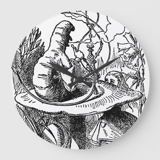 ヴィンテージアリスinワンダーランドフーカキャタピラー ラージ壁時計 (正面)