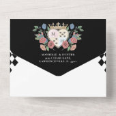 ヴィンテージアリスinワンダーランドブラックチェッカーボード オールインワン招待状 (裏面)