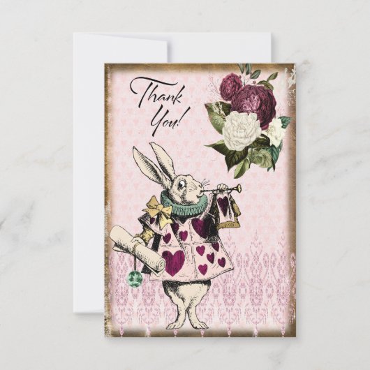 ヴィンテージアリスinワンダーランドホワイトウサギ サンキューカード (正面)