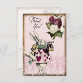 ヴィンテージアリスinワンダーランドホワイトウサギ サンキューカード (正面/裏面)