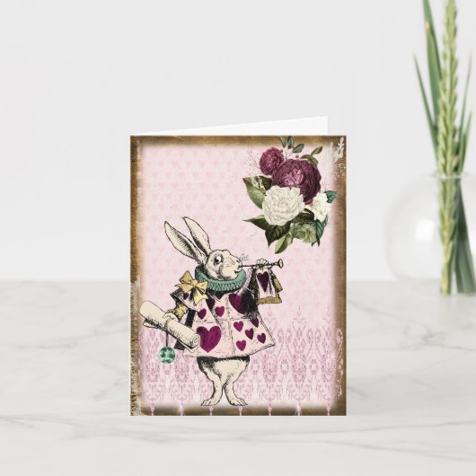 ヴィンテージアリスinワンダーランドホワイトウサギ ノートカード (正面)