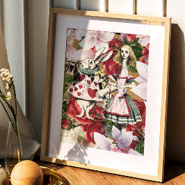 ヴィンテージアリスinワンダーランドホワイトウサギ ポスター