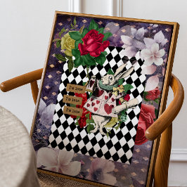 ヴィンテージアリスinワンダーランドホワイトウサギ ポスター