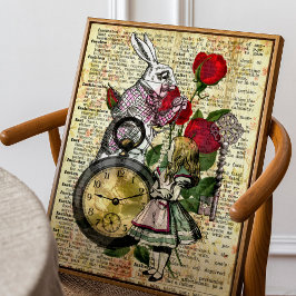 ヴィンテージアリスinワンダーランドホワイトウサギ ポスター