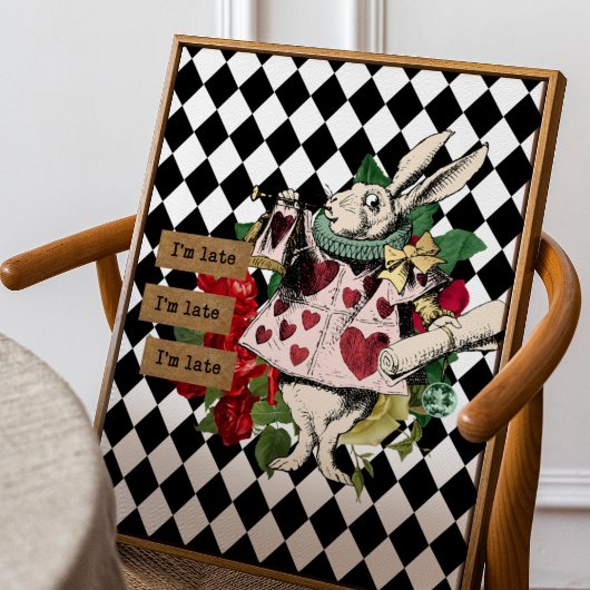 ヴィンテージアリスinワンダーランドホワイトウサギ ポスター