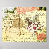 ヴィンテージアリスinワンダーランドホワイトウサギ ポスター (正面)