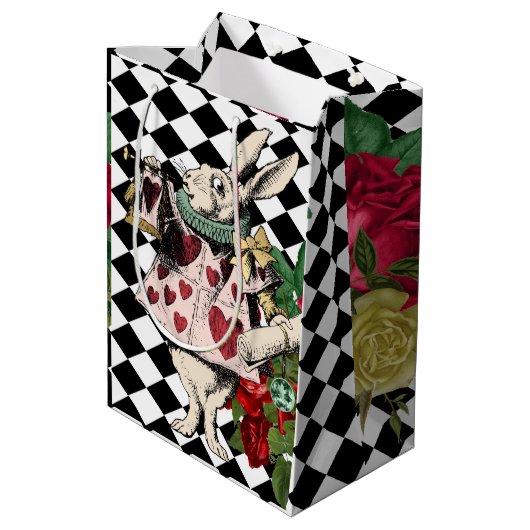 ヴィンテージアリスinワンダーランドホワイトウサギ ミディアムペーパーバッグ (裏面アングル)