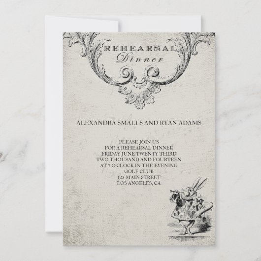 ヴィンテージアリスinワンダーランドリハーサルディナー 招待状 (正面)