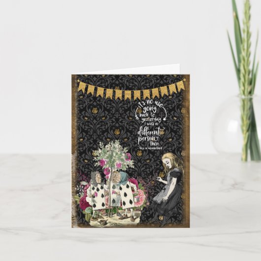 ヴィンテージアリスinワンダーランド引用文とカード ノートカード (正面)