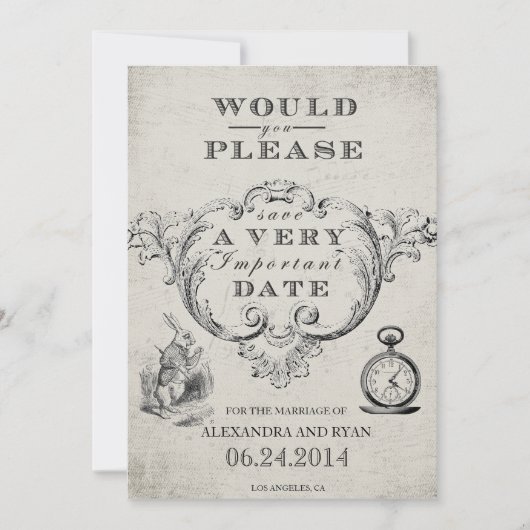 ヴィンテージアリスinワンダーランド日付を保存 セーブザデート (正面)