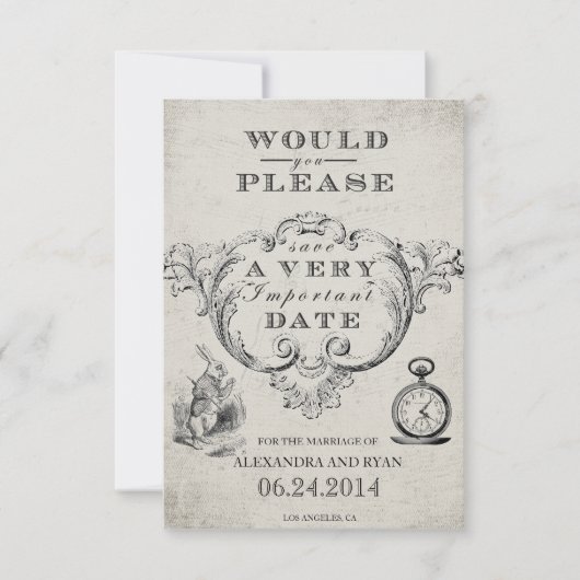 ヴィンテージアリスinワンダーランド日付を保存 セーブザデート (正面)