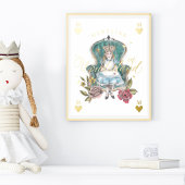 ヴィンテージアリスinワンダーランド王室のクイーン花模様 箔ポスター