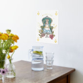 ヴィンテージアリスinワンダーランド王室のクイーン花模様 箔ポスター (レイダウン (キッチン))